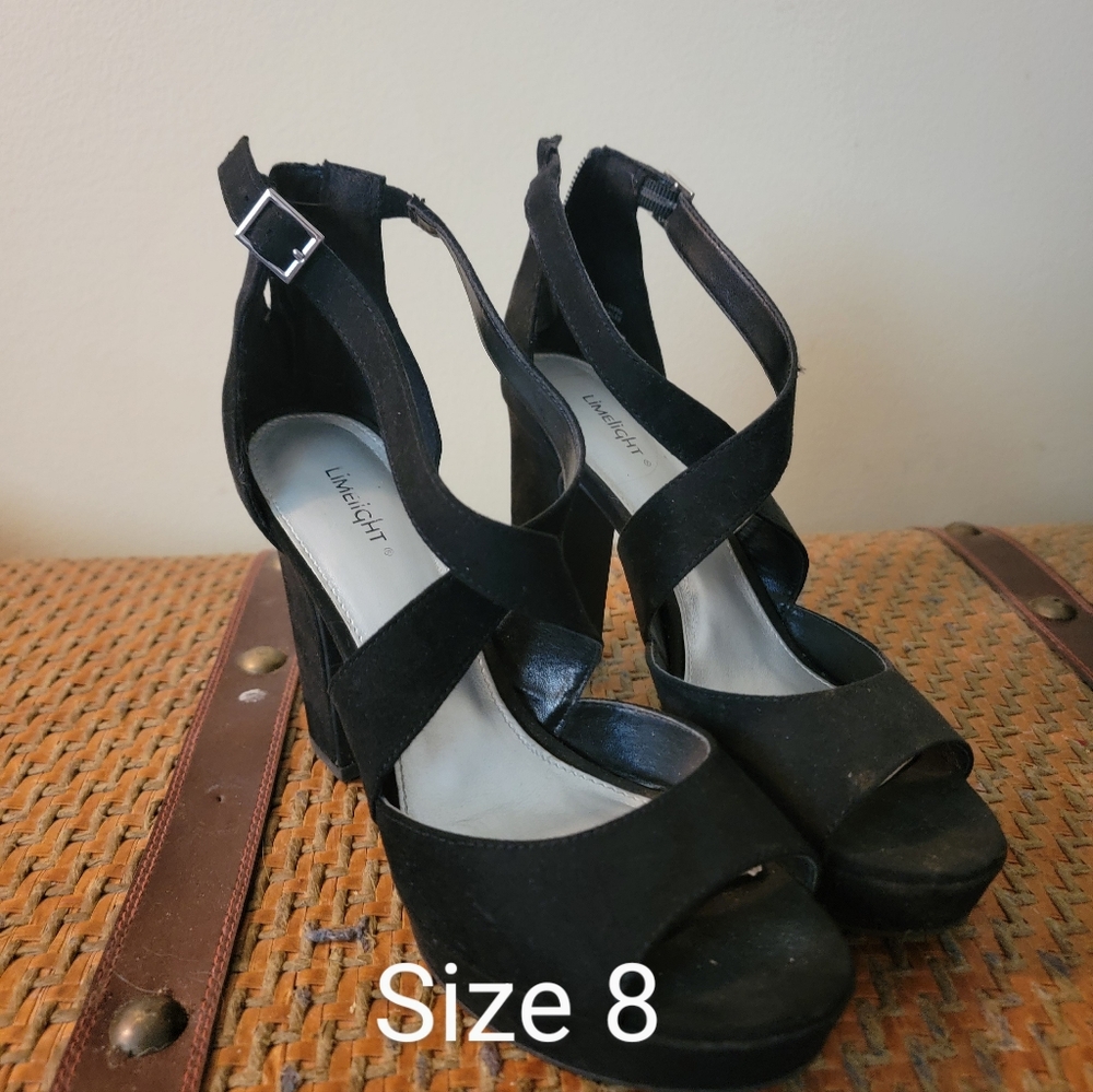Black heels, size 8